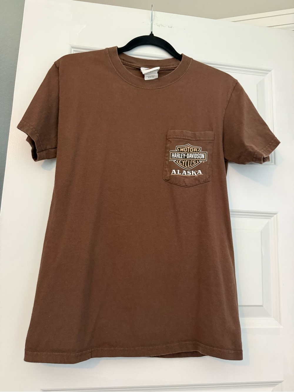 Harley-Davidson Brown Short Sleeve Pocket Tee with Alaska Crest